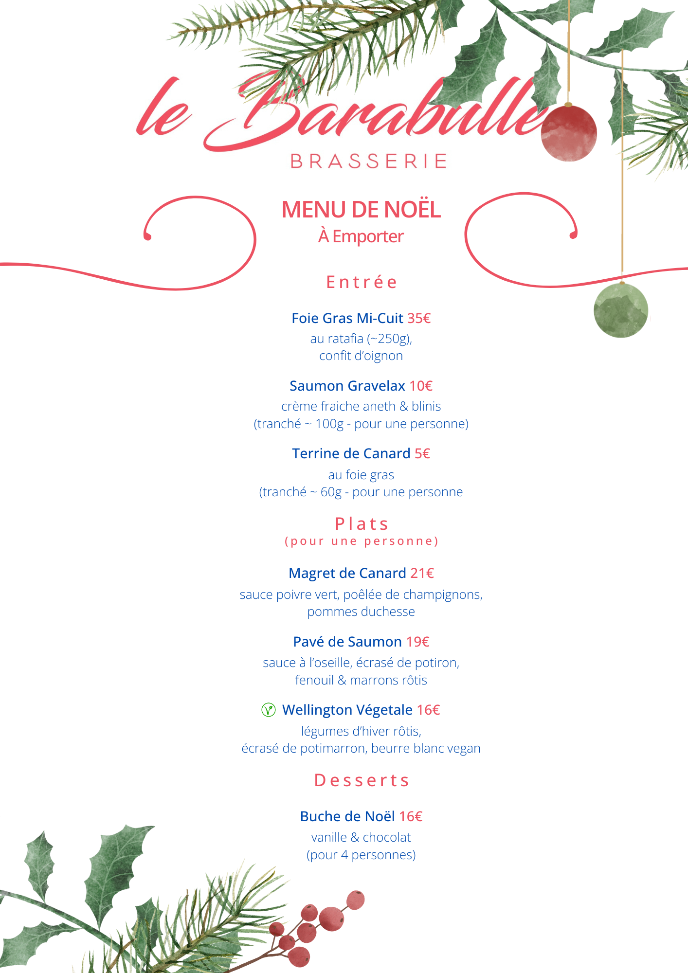 Menu Noël